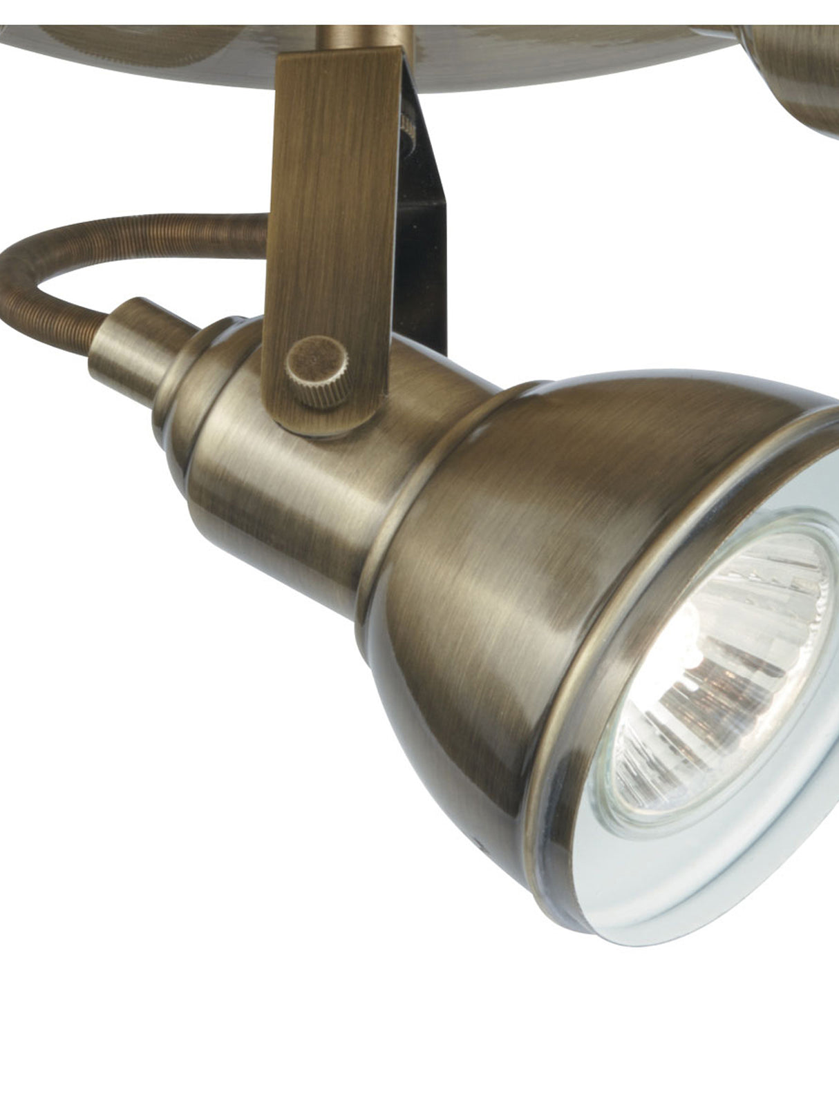 Searchlight Electric Focus  3Lt Round Spotlight - Antique Brass Metal 1543AB