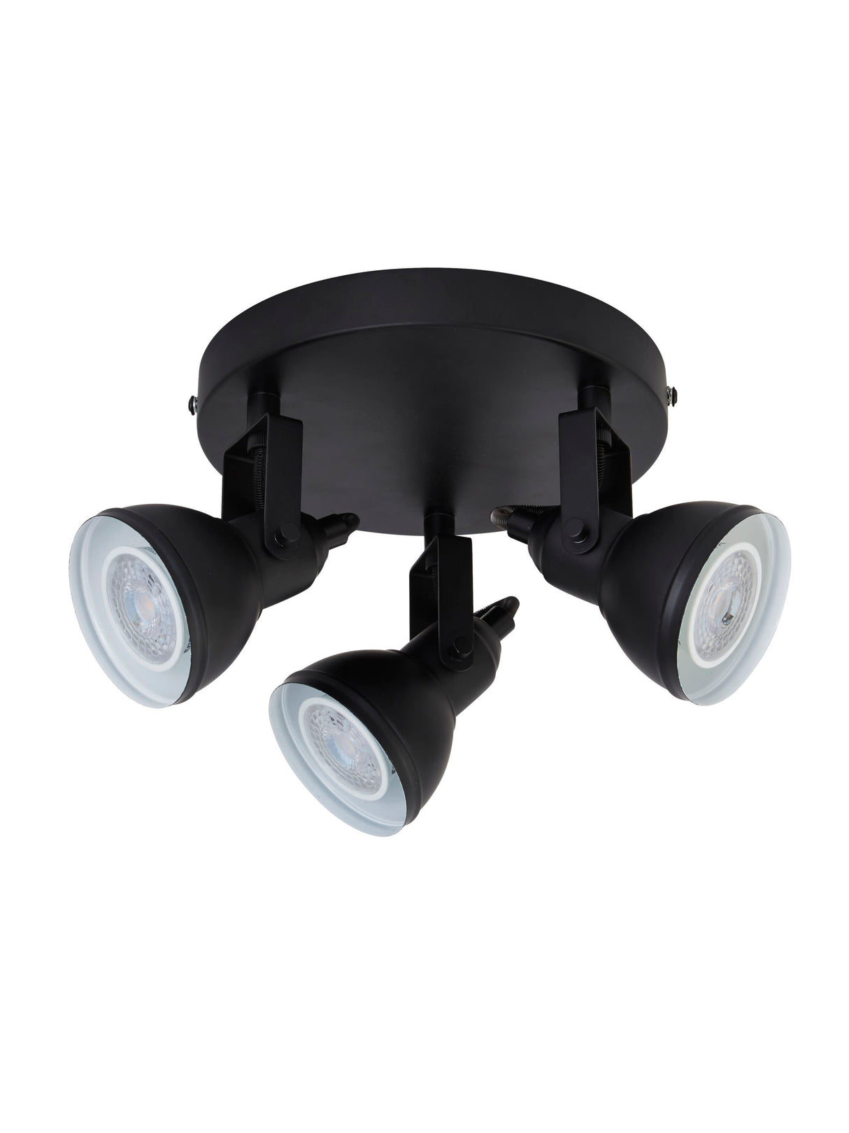 Searchlight Electric Focus  3Lt Round Spotlight - Black Metal 1543BK