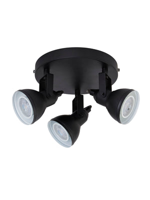 Searchlight Electric Focus  3Lt Round Spotlight - Black Metal 1543BK