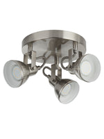 Searchlight Electric Focus  3Lt Round Spotlight - Satin Silver Metal 1543SS