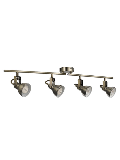 Searchlight Electric Focus  4Lt Split Bar Spotlight - Antique Brass Metal 1544AB