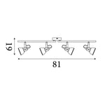 Searchlight Electric Focus  4Lt Spotlight Bar - Satin Silver Metal 1544SS