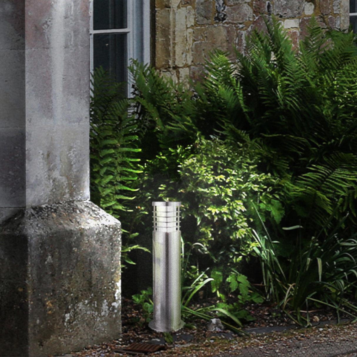 Searchlight Electric Louvre Outdoor Post - Stainless Steel & Polycarbonate, IP44 1556-450