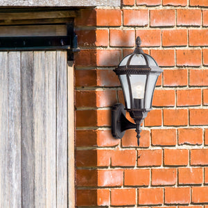 Searchlight Electric Capri Outdoor Uplight - Aluminium, Rustic Brown & Glass,IP44 1565