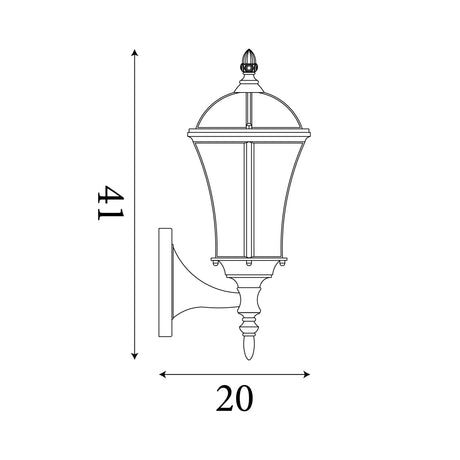 Searchlight Electric Capri Outdoor Uplight - Aluminium, Rustic Brown & Glass,IP44 1565
