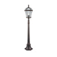 Capri Outdoor Post  -  Aluminium, Rustic Brown & Glass, IP23