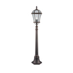 Capri Outdoor Post  -  Aluminium, Rustic Brown & Glass, IP23