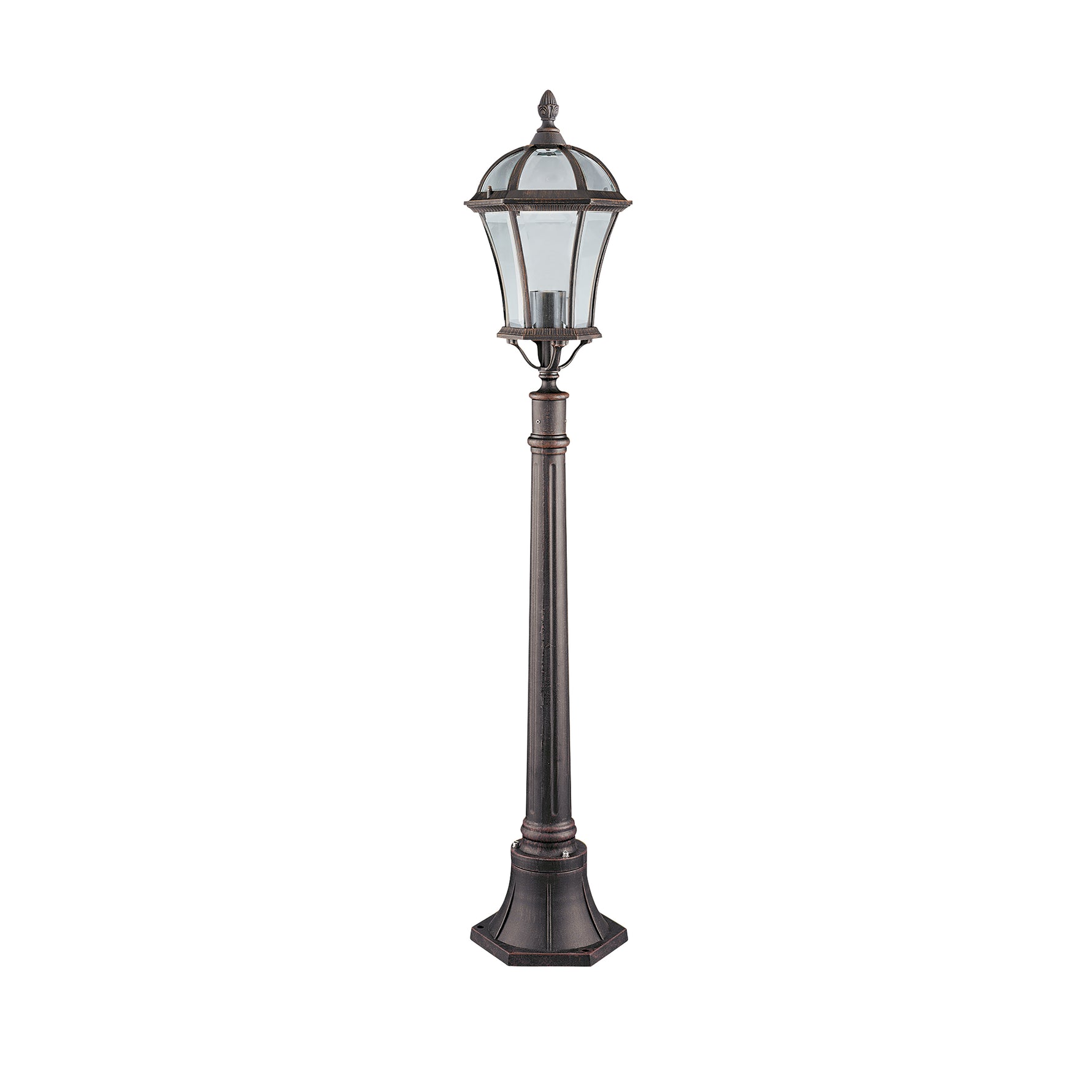 Searchlight Electric Capri Outdoor Post  -  Aluminium, Rustic Brown & Glass, IP23 1568