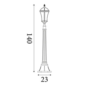 Searchlight Electric Capri Outdoor Post  -  Aluminium, Rustic Brown & Glass, IP23 1568