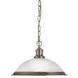 Bistro Pendant - Antique Brass Metal & Acid Glass