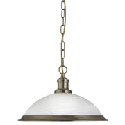 Bistro Pendant - Antique Brass Metal & Acid Glass