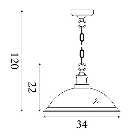 Searchlight Electric Bistro Pendant - Antique Brass Metal & Acid Glass 1591AB