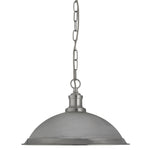 Searchlight Electric Bistro  Pendant  - Satin Silver Metal & Acid Glass 1591SS