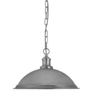 Searchlight Electric Bistro  Pendant  - Satin Silver Metal & Acid Glass 1591SS