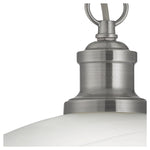 Searchlight Electric Bistro  Pendant  - Satin Silver Metal & Acid Glass 1591SS