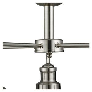 Searchlight Electric Bistro 5Lt Pendant - Satin Silver & Glass 1595-5SS
