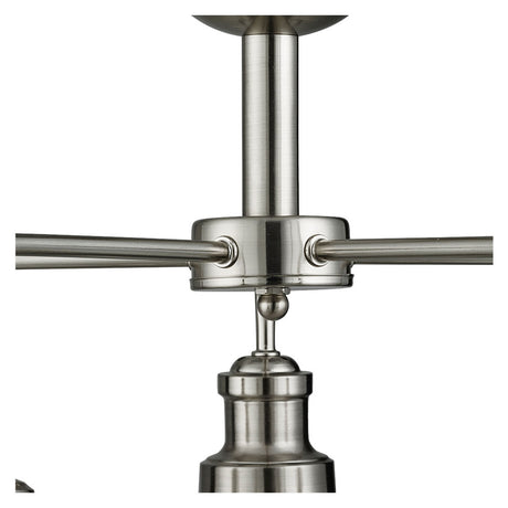 Searchlight Electric Bistro 5Lt Pendant - Satin Silver & Glass 1595-5SS
