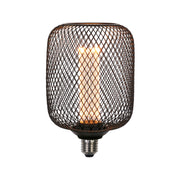 Wire Mesh Effect Drum Lamp - Black Metal