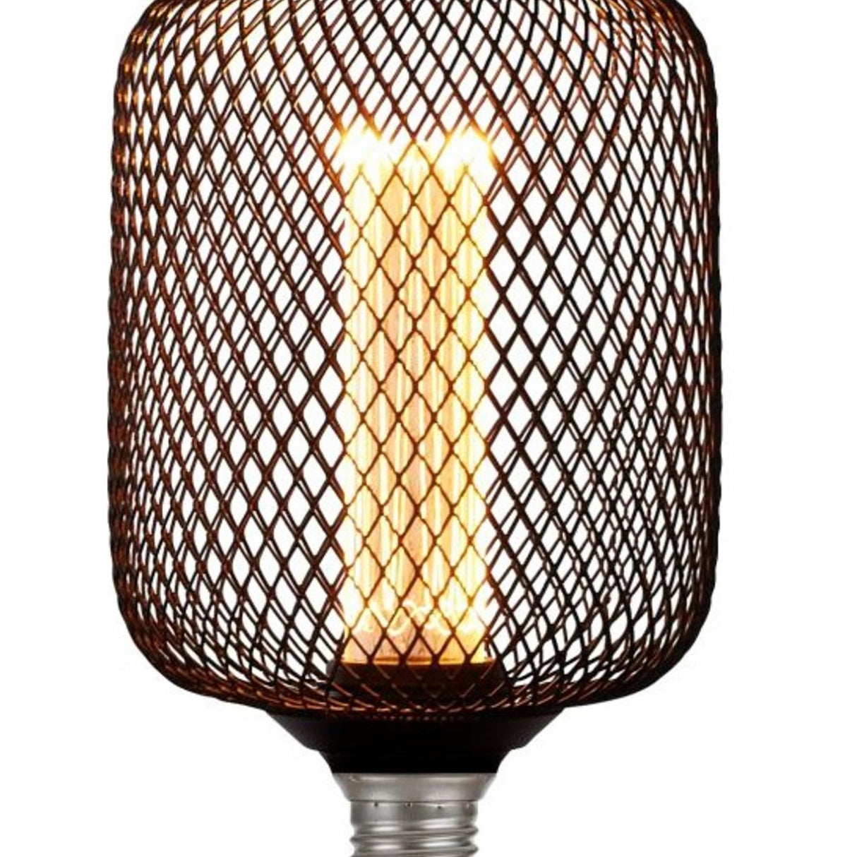Searchlight Electric Wire Mesh Effect Drum Lamp - Black Metal 16002BK