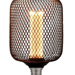 Searchlight Electric Wire Mesh Effect Drum Lamp - Black Metal 16002BK