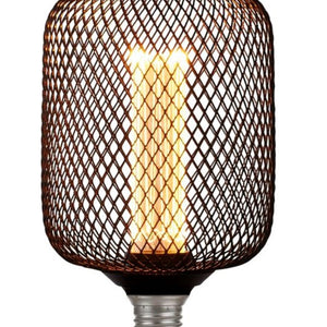 Searchlight Electric Wire Mesh Effect Drum Lamp - Black Metal 16002BK