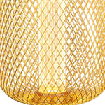 Searchlight Electric Wire Mesh Effect Drum Lamp - Gold Metal 16002GO