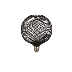 Searchlight Electric Wire Mesh Effect Globe Lamp - Black Metal 16003BK