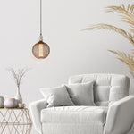 Searchlight Electric Wire Mesh Effect Globe Lamp - Black Metal 16003BK