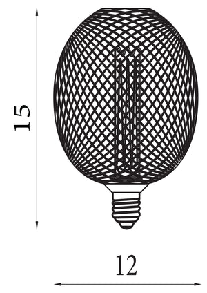 Searchlight Electric Wire Mesh Effect Globe Lamp - Black Metal 16003BK