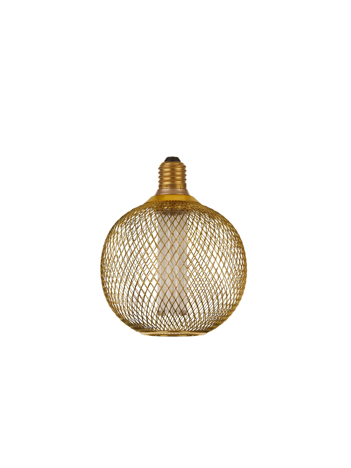 Searchlight Electric Wire Mesh Effect Globe Lamp - Gold Metal 16003GO