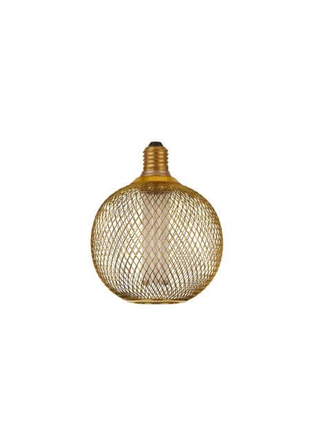 Searchlight Electric Wire Mesh Effect Globe Lamp - Gold Metal 16003GO