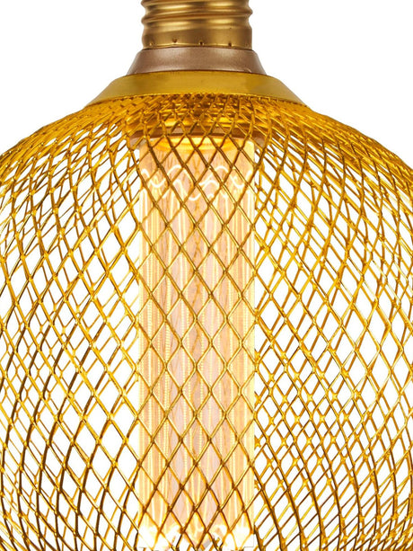 Searchlight Electric Wire Mesh Effect Globe Lamp - Gold Metal 16003GO