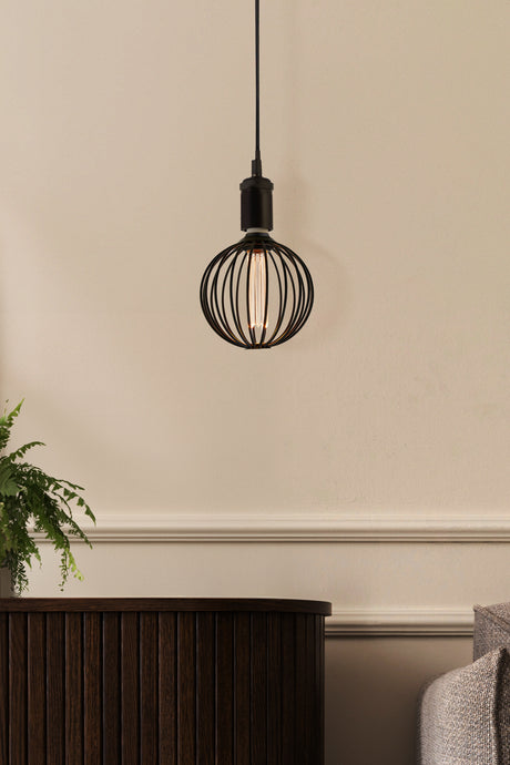 Searchlight Electric Globe Lamp - Black Metal 16004BK