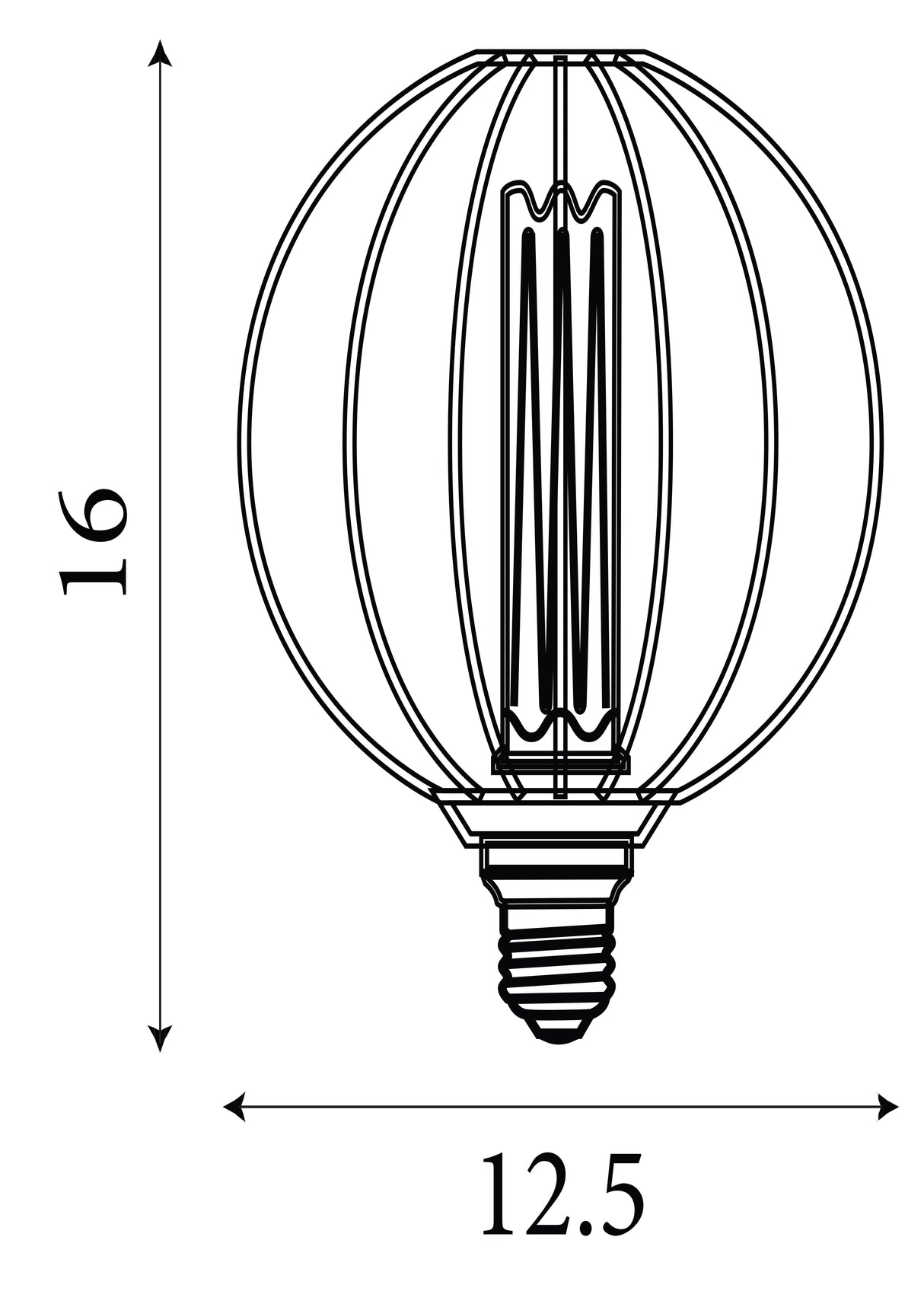 Searchlight Electric Globe Lamp - Black Metal 16004BK