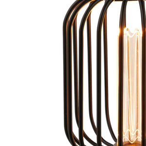 Searchlight Electric Drum Lamp - Black Metal 16005BK