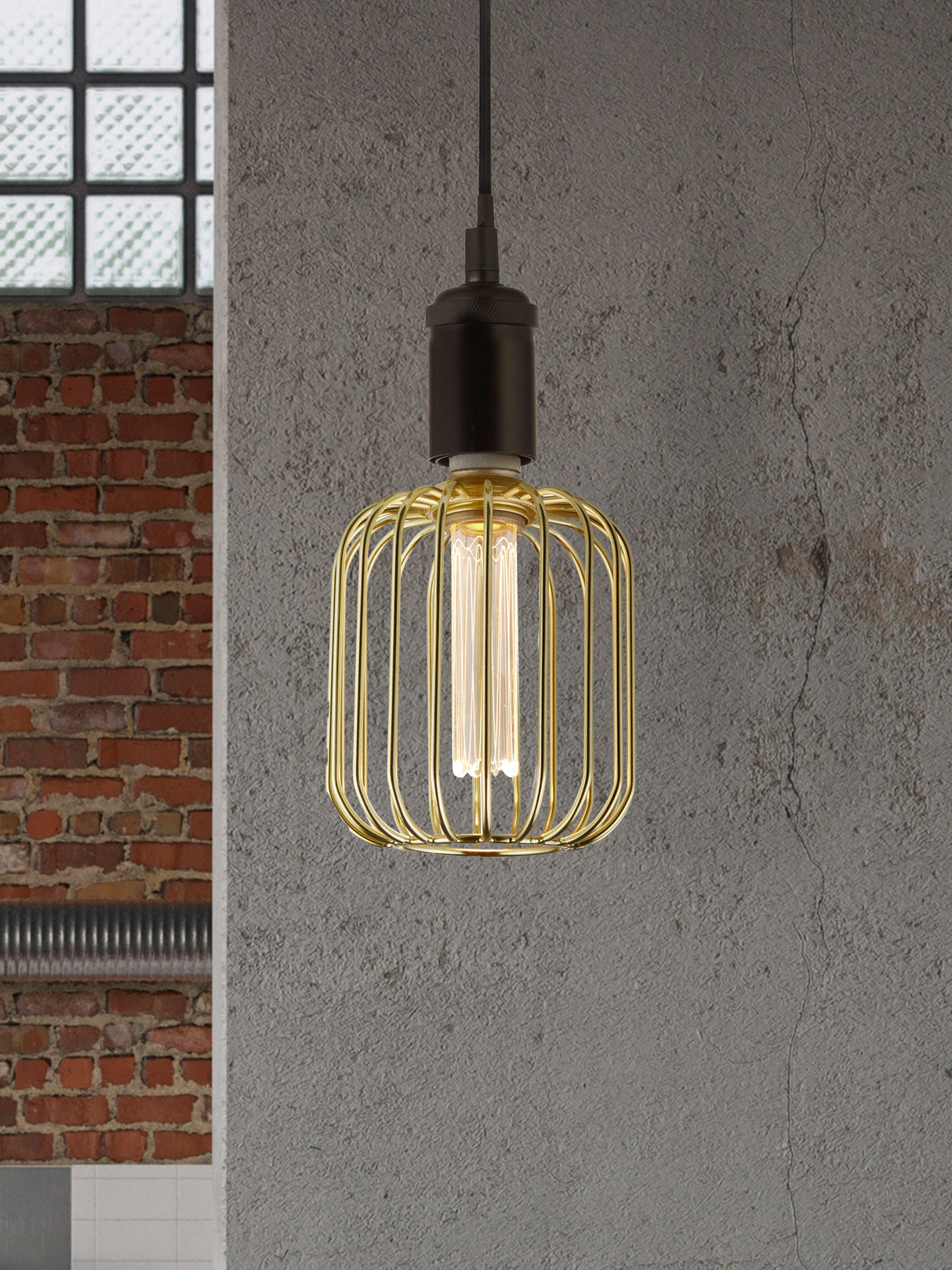 Searchlight Electric Drum Lamp - Gold Metal 16005GO