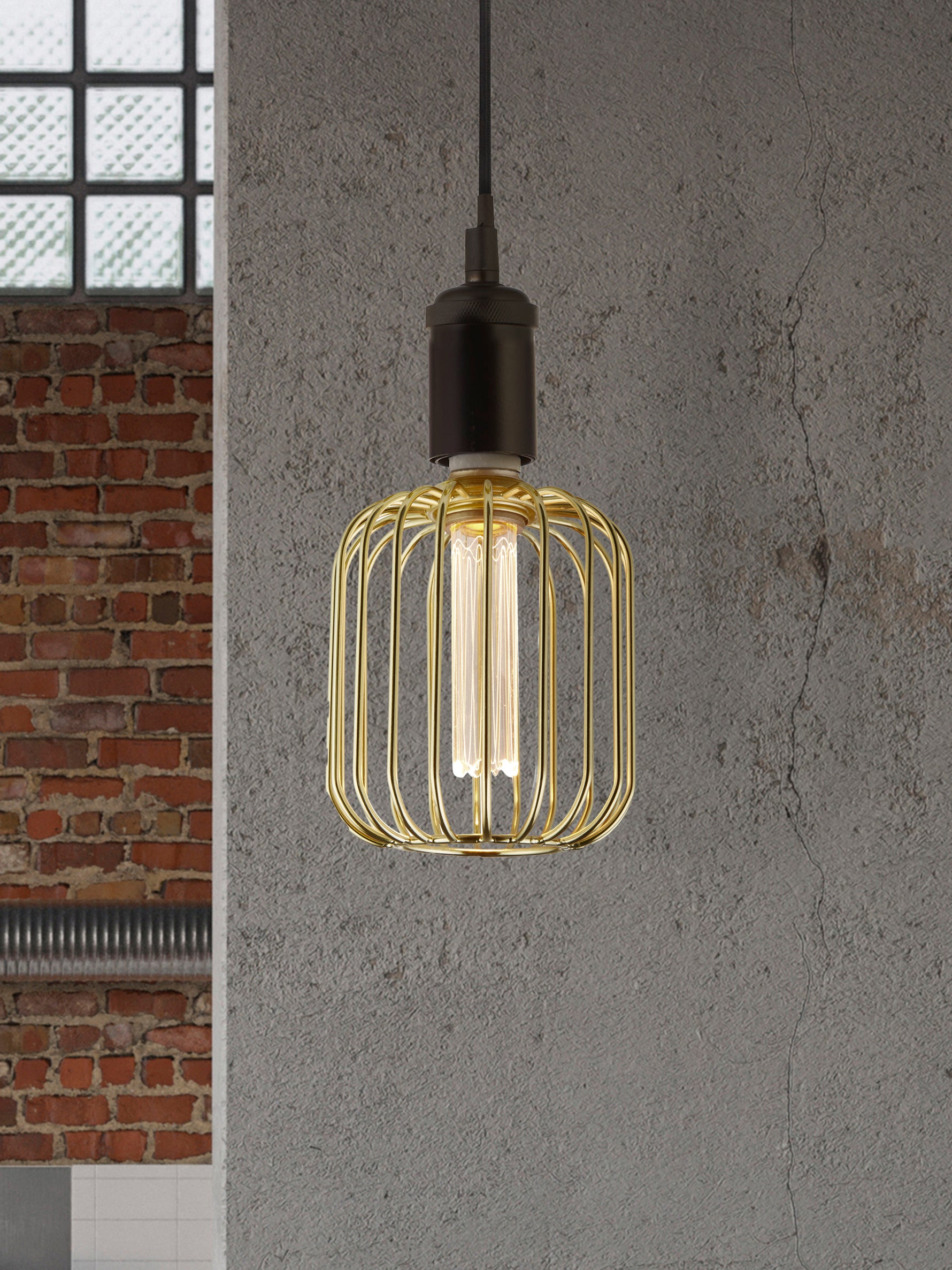 Searchlight Electric Drum Lamp - Gold Metal 16005GO