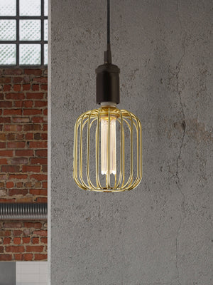 Searchlight Electric Drum Lamp - Gold Metal 16005GO