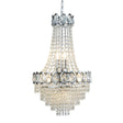 Louis Phillipe  6Lt Chandelier - Chrome Metal & Crystal