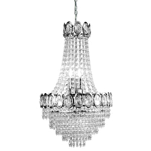 Searchlight Electric Louis Phillipe  6Lt Chandelier - Chrome Metal & Crystal 1611-6CC