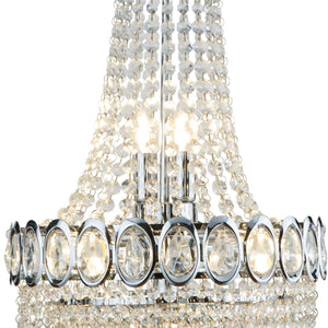 Searchlight Electric Louis Phillipe  6Lt Chandelier - Chrome Metal & Crystal 1611-6CC