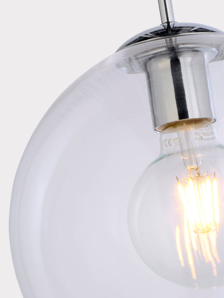 Searchlight Electric Balls  Pendant  - Chrome Metal & Glass 1621CL