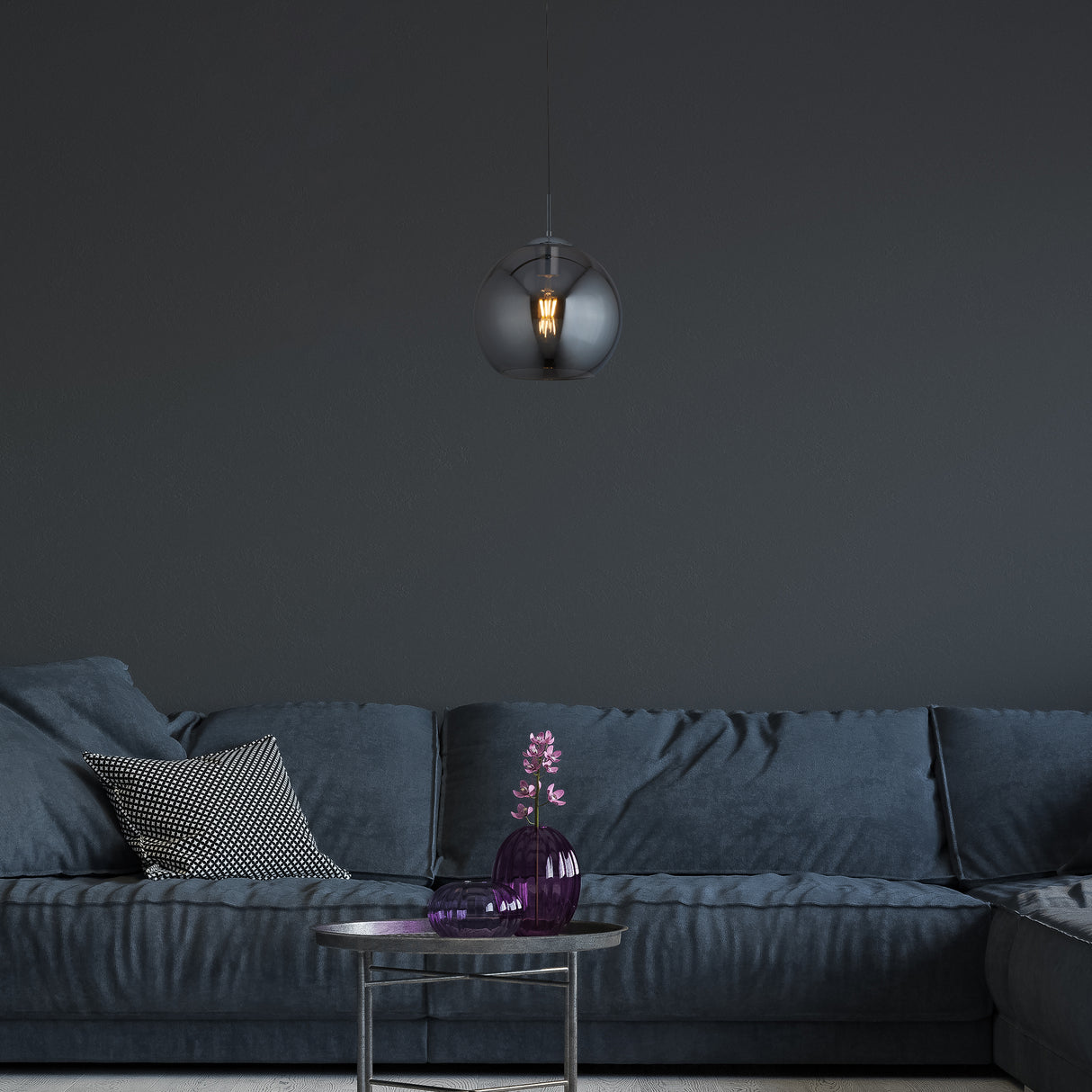 Searchlight Electric Balls  Pendant  - Chrome Metal & Smoked Glass 1621SM
