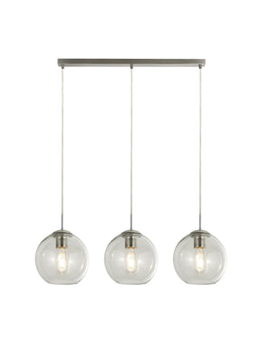 Balls 3Lt Bar Pendant - Chrome & Clear Glass