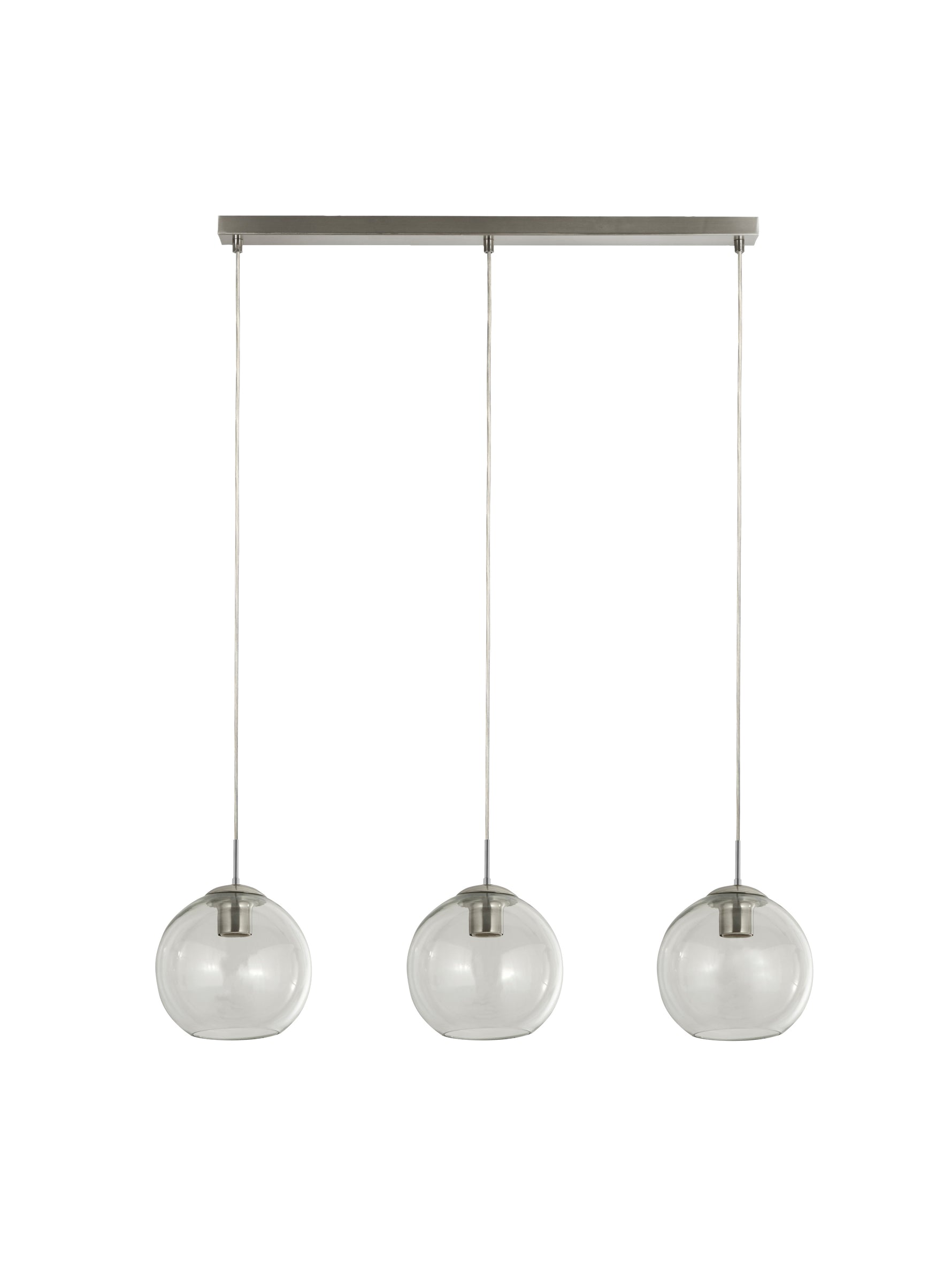 Searchlight Electric Balls 3Lt Bar Pendant - Chrome & Clear Glass 1623-3CL