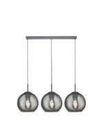 Balls  3Lt Bar Pendant - Chrome Metal & Smoked Glass