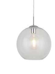 Balls  Pendant  - Chrome Metal & Clear Glass