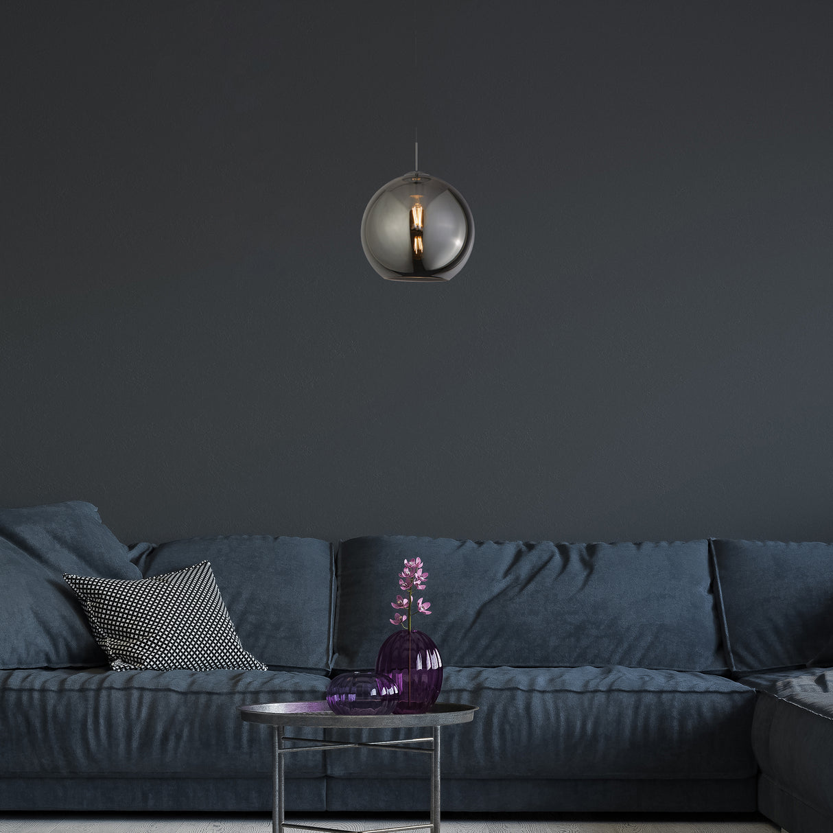 Searchlight Electric Balls  Pendant  - Chrome Metal & Smoked Glass 1632SM