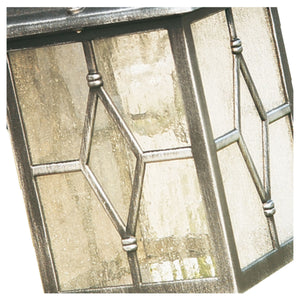 Searchlight Electric Genoa Outdoor Wall Light - Black Silver Metal & Leaded Glass 1642