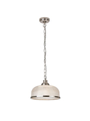 Bistro II Pendant  - Satin Silver & Holophane Style Glass